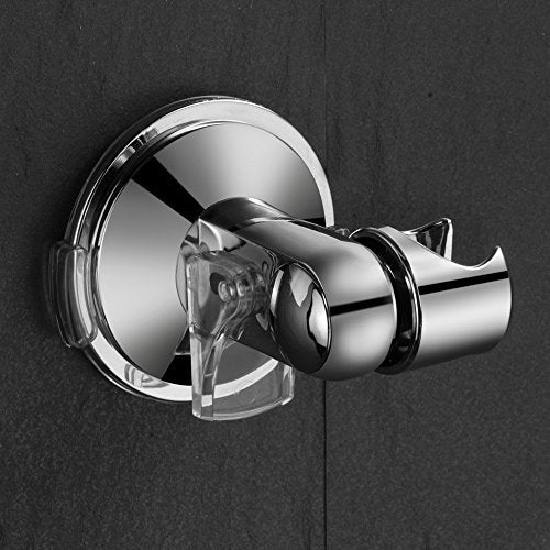 HotelSpa Universal Angle-Adjustable Hand Shower Wall Bracket for Easy Reach/Perfect Angle Fits Any Shower! Patented Push-Lock Provides Superior Suction Power. Self-Adhesive Slide-in Holder Included