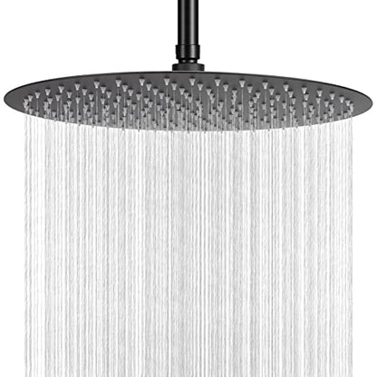 NearMoon Rain Shower Head, Ultra-Thin Design-Pressure Boosting, Awesome Some Experience, High Flow Stainless Steel Rainfall Head (16 Inch, Matte Black) - color: Matte Black, size: 16 Inch