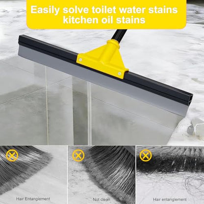 Heavy Duty Floor Squeegee with 50.8" Metal Long Handle for Concrete, Tile, Bathroom Glass & Window Cleaning - 17" Rubber Blade Removes Garage & Shower Standing Water