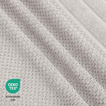 Feather & Stitch 100% Cotton 625 GSM Bath Towel Set of 6, Ultra Soft Highly Absorbent 2 Bath Towels, 2 Hand Towels & 2 Washcloth - Luxury Quick Dry Shower Towels (Silver) - color: Silver