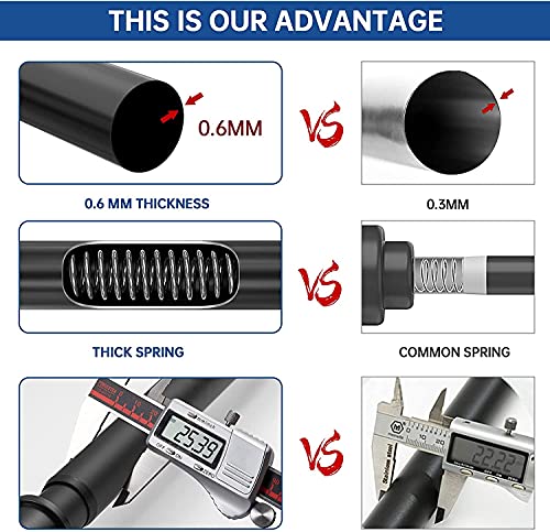 BRIOFOX Industrial Shower Curtain Rod - Rustproof Non-Slip Long Tension Shower Rod 54-90 Inch Stainless Steel Tension Curtain Rod for Windows, Matte Black - color: Matte Black, size: 54-90 Inch