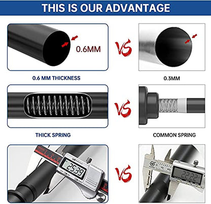 BRIOFOX Industrial Shower Curtain Rod - Rustproof Non-Slip Long Tension Shower Rod 54-90 Inch Stainless Steel Tension Curtain Rod for Windows, Matte Black - color: Matte Black, size: 54-90 Inch