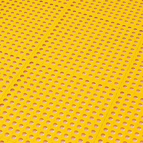 Tyenaza 10Pcs Bath Tub Shower Mat, Suction Cup Floor Mats Anti Slip Plastic Mosaic Bath Mat Tub Bathroom Mats for Kitchen Bathroom (Yellow) - color: Yellow