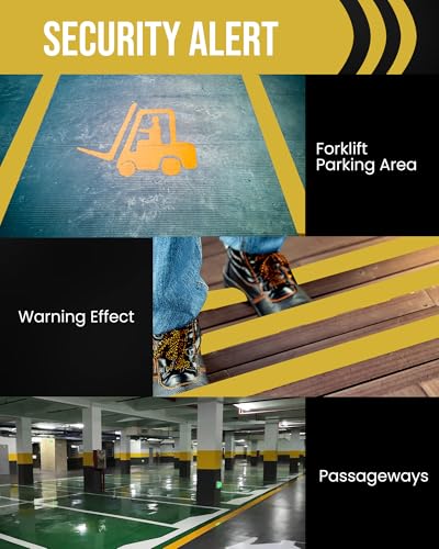 Lichamp 6 Rolls Vinyl Tape, Premium Safety Marking and Traffic Floor Marking Tape, Bundling, Social Distancing, 4 Inch x 36 Yards per Roll, 216 Total Yards, Yellow - color: Yellow