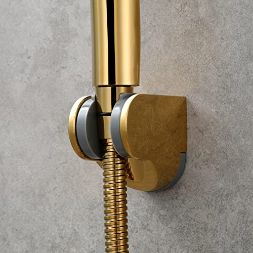 ABS Shower Head Holder Adjustable Wall Mount Bracket for Hand Shower Titanium Gold, ST01J - style: Titanium Gold