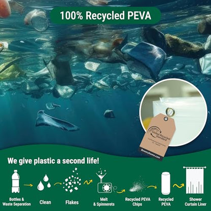 Bowery Home NOT Made in China Eco-Friendly Recycled PEVA Shower Curtain Liner – Waterproof, Sustainable, Non-Toxic Shower Curtain Liner, with Rust-Proof Grommets, 72x72IN, 4G – Clear - color: 4g / Clear