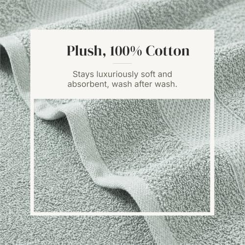 Modern Threads 6 Piece Cotton Bath Towel Set – Ultra Soft 600 GSM Towels – Bathroom Set with Hand Towels and Washcloths – Waffle (Sage Mist) - color: Sage Mist, style: Waffle