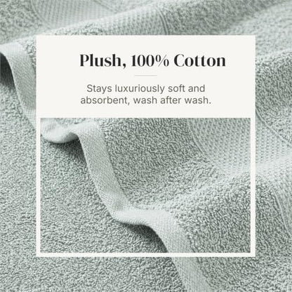 Modern Threads 6 Piece Cotton Bath Towel Set – Ultra Soft 600 GSM Towels – Bathroom Set with Hand Towels and Washcloths – Waffle (Sage Mist) - color: Sage Mist, style: Waffle