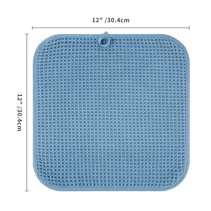 Microfiber Waffle Face Towels, 4 Pieces, Soft, Absorbent, Fast Drying, Lint Free 430 GSM (Blue) - color: Blue