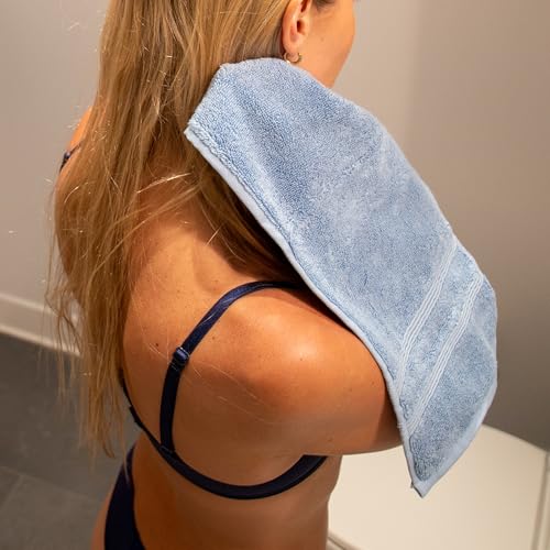 Mosobam Turkish Hand Towels, 4 Pack, 16 x 30 in, 700 GSM, Lavender Aura | 4 hand towels, 16 x 30 in, woven in Turkey, 700 GSM, 50% viscose made from bamboo and 50% Aegean Turkish cotton, plush - color: Lavender Aura, size: Hand Towels, Set of 4