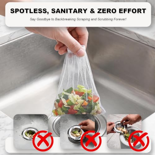 WYIRONG 250 Pack Disposable Drain Covers, Disposable Mesh Sink Strainer Pouches for Sourdough, One Use Sourdough Drain Catcher Mesh Cover Nets for Kitchen Sink, Strainer Pouches Kitchen and Bathroom - size: Small