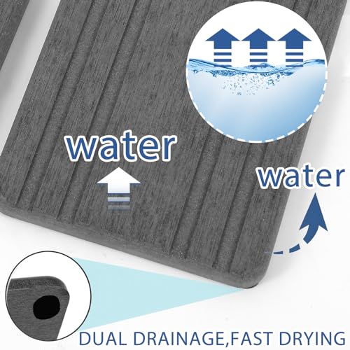 2PCS Water Absorbing Stone Tray, Quick Drying Diatomite Stone Sink Tray, Water Absorbent Diatomite Coasters for Kitchen Sink, Bathroom Counter Hand Soap Dish Toothbrush Holders - color: 2pcs 21×10cm Dark Gray Stripe