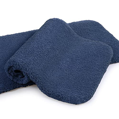 VANZAVANZU Bathroom Rug Set - 2 Piece Non Slip Extra Soft Absorbent Bath Mats, Microfiber Shaggy Thick, Machine Washable (16"x24", Navy Blue) - color: Navy Blue, size: 16"x24" Plus 16"x24"