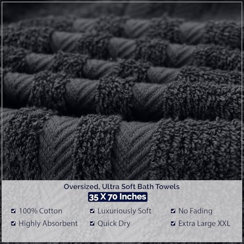 DAN River 2 Pack Bath Sheets Extra Large 35x70, Large Bath Towels for Adults, XL Oversized Heavy Duty Towel Set, 600 GSM 100% Ring Spun Cotton, Soft Quick Dry, Dark Gray - color: Charcoal, size: Bath Sheet 35x70" (PK 2)