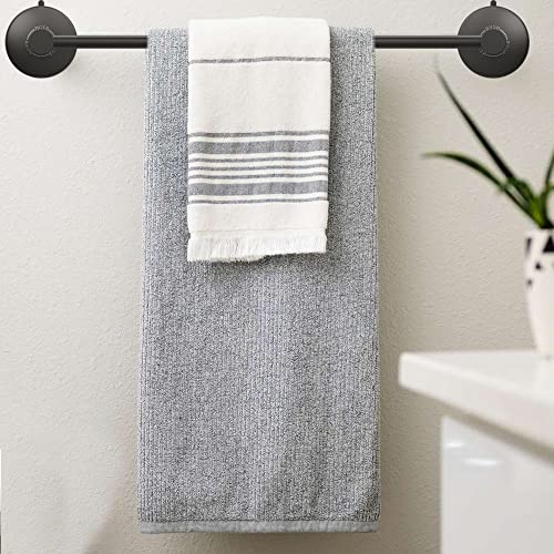 DGYB Suction Cup Towel Bar for Bathroom 17 Inch Set of 2 Matte Black Towel Holder Stainless Steel Premium Kitchen Towel Rack Wall Mounted - color: 2 Pack-17in Matte Black