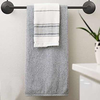 DGYB Suction Cup Towel Bar for Bathroom 17 Inch Set of 2 Matte Black Towel Holder Stainless Steel Premium Kitchen Towel Rack Wall Mounted - color: 2 Pack-17in Matte Black