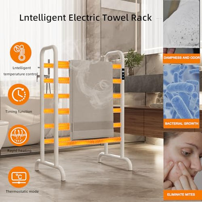 Towel Dryer for Bathroom, Electric Towel Warmer, Towel Warmer Rack for Bathroom, Heated Towel Rack Freestanding, White,Two Layers - size: Two Layers