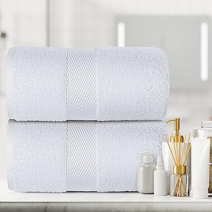 White Classic 2 Luxury White Bath Sheet Towels 35 x 70, 6 Hand Towels 16 x 30 and 12 Washcloths 13 x 13 | Cotton, Highly Absorbent and Quick Dry for Hotels, Spa and Bathroom