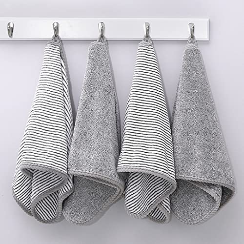 Kissvian 2 Pack Microfiber Hand Bath Towel Set, Superfine Fibre Coral Velvet Bathroom Towels with Hanger, Soft and Absorbent Washcloths for Hand Face Bath Spa Yoga Fitness, Size 13.4" x 30"