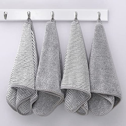 Kissvian 2 Pack Microfiber Hand Bath Towel Set, Superfine Fibre Coral Velvet Bathroom Towels with Hanger, Soft and Absorbent Washcloths for Hand Face Bath Spa Yoga Fitness, Size 13.4" x 30"