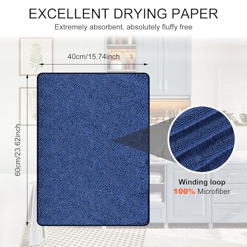 Tefola Wipes Shower Cleaning Cloths, Drying Towel, Super Absorbent Microfiber Bath Towels, Soft Microfiber Cleaning Cloth for Shower, Car, Home, Office, Set of 3 (Blue, 40 * 60cm) - color: Blue