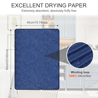 Tefola Wipes Shower Cleaning Cloths, Drying Towel, Super Absorbent Microfiber Bath Towels, Soft Microfiber Cleaning Cloth for Shower, Car, Home, Office, Set of 3 (Blue, 40 * 60cm) - color: Blue