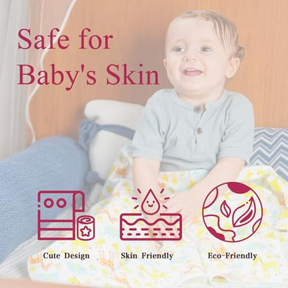34 Pack Baby Receiving Blanket Set: 4 Flannel Cotton Blankets (30" x 30") & 30 Infant Washcloths - Mixed Patterns - color: Pink Mixed Pattern