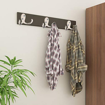 IBosins 16 Pack Silvery Double Prong Coat Hooks Wall Mounted with 32 Screws | Heavy Duty Retro Double Hooks Utility Hooks for Coat, Scarf, Bag, Towel, Key, Cap, Cup, Hat - color: 16 Pcs Silvery
