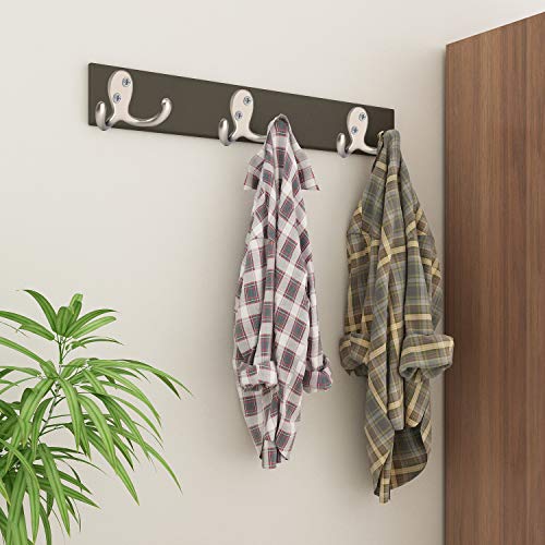IBosins 8 Pack Silvery Double Prong Coat Hooks Wall Mounted with 16 Screws | Heavy Duty Retro Double Hooks Utility Hooks for Coat, Scarf, Bag, Towel, Key, Cap, Cup, Hat - color: 8 Pcs Silvery