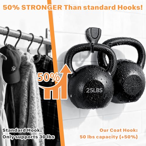 Coat Hooks Wall Hooks for Hanging, Metal Hooks Wall Mounted for Coat Heavy Duty Double Wall Hooks for Hanging Hat, Towel, Key, Robe, Coats, Scarf, Bag, Cap, Coffee Cup, Mugs (4, Black) - color: Black