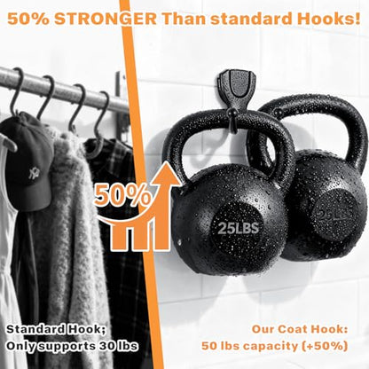 Coat Hooks Wall Hooks for Hanging, Metal Hooks Wall Mounted for Coat Heavy Duty Double Wall Hooks for Hanging Hat, Towel, Key, Robe, Coats, Scarf, Bag, Cap, Coffee Cup, Mugs (4, Black) - color: Black