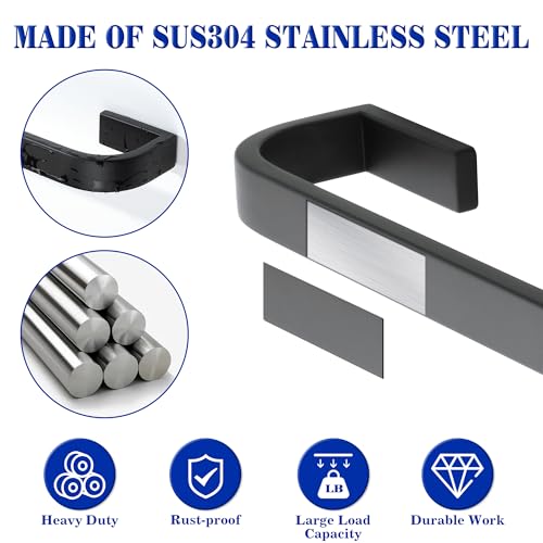 Alise 16'' Towel Bar for Bathroom,Black Towel Holder Towel Racks for Bathroom Wall Mount,SUS304 Stainless Steel Towel Rail Towel Hanger for Walls - size: 16 Inch