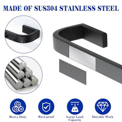 Alise 16'' Towel Bar for Bathroom,Black Towel Holder Towel Racks for Bathroom Wall Mount,SUS304 Stainless Steel Towel Rail Towel Hanger for Walls - size: 16 Inch