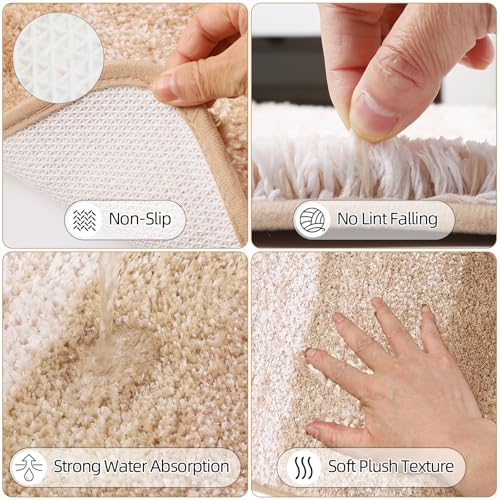32PCS Bathroom Sets with Shower Curtain and Rugs Beige Bathroom Accessories Set Shower Curtain Set 3PCS Lotion Soap Dispenser Bathroom Accessories with Black Bathroom Decor - size: Bath Set+Shower Curtain+Bath Rugs, style: Beige