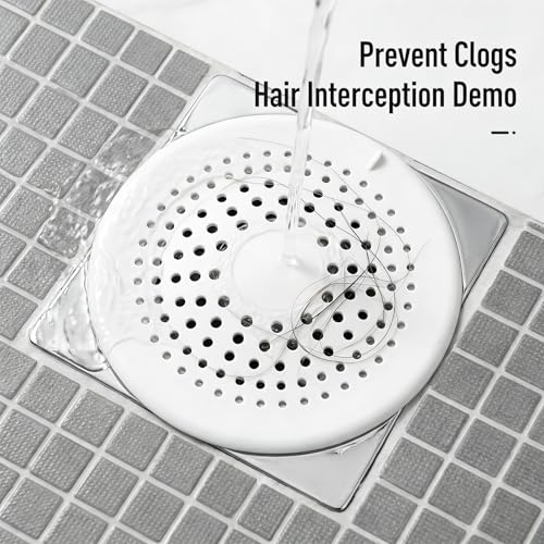 4 Packs Round Hair Drain Catcher, Silicone Drain Cover with Suction Cups, Durable Shower Drain Hair Catcher for Bathroom, Bathtub, Kitchen, Easy to Clean Hair Catcher