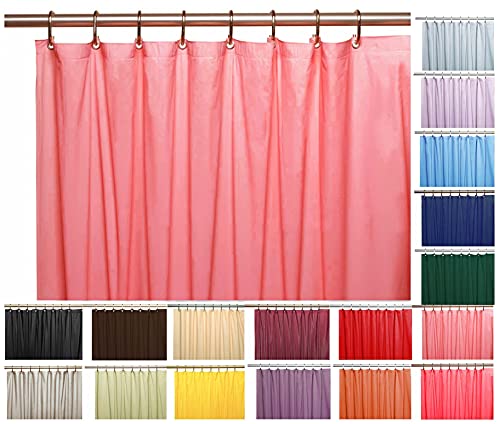 Elegant Heavy Duty Vinyl Shower Curtain Liner with 12 Metal Grommets Dusty Rose - color: Dusty Rose