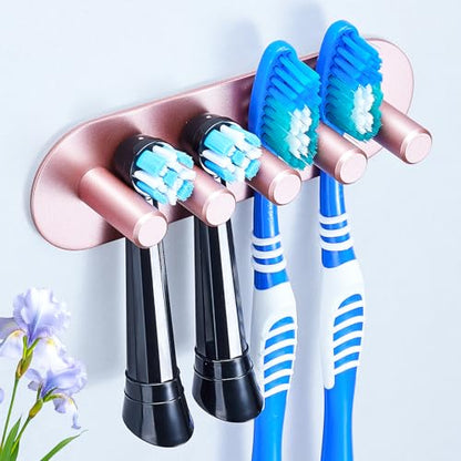 Electric Toothbrush Head Holder, Toothbrush Holders Wall Mounted, Adhesive Tooth Brush Head Holder Organiser, Electric Toothbrushs Holder, Shower Tooth Brushing Holder (Rose Gold, Large) - color: Rose Gold, size: Large