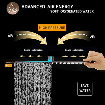 16 In Rain Shower Head High Pressure Rainfall Shower Head Bronze | Square Rain Bathroom Showerhead, High Flow, Large Stainless Steel, Ceiling Mounted, Wall Mounted, Waterfall Full Body - color: Oil Rubbed Bronze, size: 16 Inch