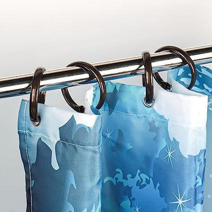 Bronze Shower Curtain Hooks Rings, 12 Pcs Circular Plastic Shower Curtain Rings for Bathroom, Plastic Shower Curtain Hooks for Shower Curtain Rod, Shower Hooks Rings for Shower Curtain - color: Bronze