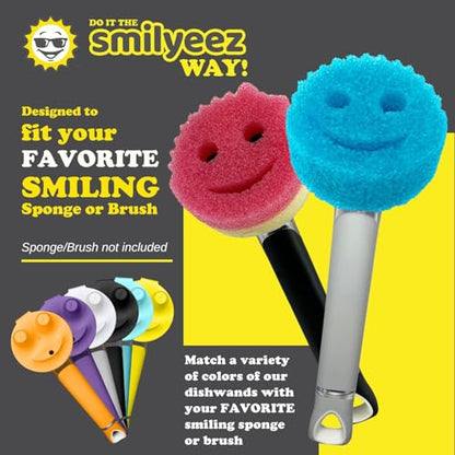 The Original Smiling Handle with Soap Dispensing for Scrub Daddy (Reg. TM) Sponge and Scrub Moji Sponge (White) - color: White
