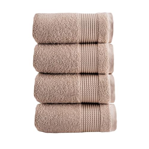 Halley Turkish Cotton Towels (4-Pack) Super Soft Quick Absorbent 100% Cotton Towels for Bathroom Kitchen 4 Pieces of Hand Towels (Taupe) - color: Taupe, size: 4-Pack Hand Towel
