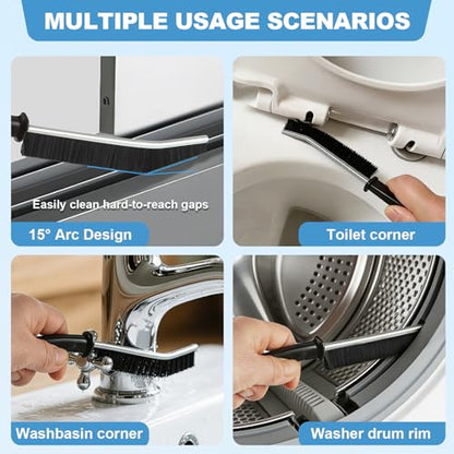 11Pcs V-Shaped Grout Cleaning Brush Set, with Stiff Bristles Crevice Cleaning Brush and Steel Scraper, Deep Cleaning Supplies for Cleaning Bathrooms, Kitchens, Tiles and Windows