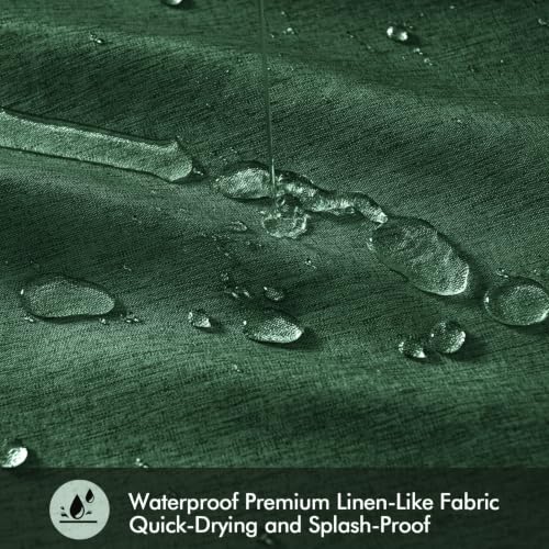 ANRODUO Dark Green Linen Textured Fabric Shower Curtain Set - W72xL72 | Farmhouse Shower Curtain with 12 Metal Hooks, Waterproof Heavy Duty, Button Hole Design, Machine Washable for Bathroom - color: Dark Green, size: 72"W x 72"L (Pack of 1)