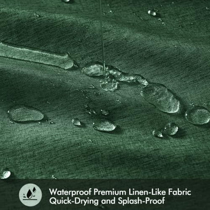 ANRODUO Dark Green Linen Textured Fabric Shower Curtain Set - W72xL84 | Farmhouse Shower Curtain with 12 Metal Hooks, Waterproof Heavy Duty, Button Hole Design, Machine Washable for Bathroom - color: Dark Green, size: 72"W x 84"L (Pack of 1)