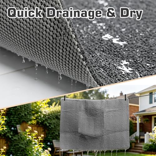 58x44 Extra Large Shower Mat, Non Slip Shower Mats for Inside Shower, Bathtub Mat Non Slip, Soft PVC Loofah Anti Slip Shower Stall Mat for Bathroom & Wet Area, Quick Drying, Grey - color: Gray