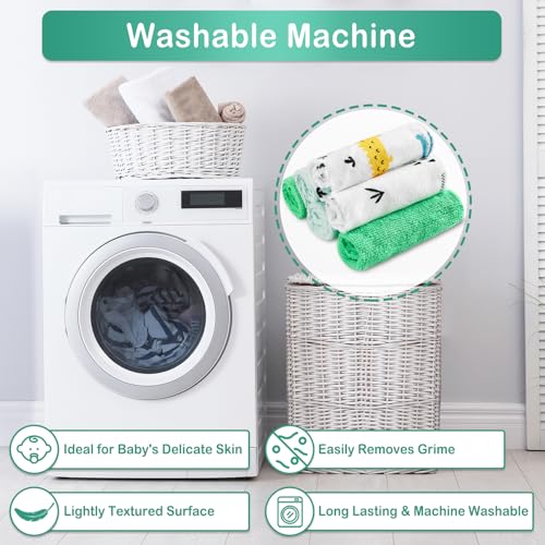Baby Washcloths, 24Pack Baby Wash Cloths Extra Soft & Ultra Absorbent, Baby Towels and Washcloths Face Towels for Unisex Boys Girls Body, Washclothes Gentle on Sensitive Skin, 9x9 Green Crocodile - color: Crocodile