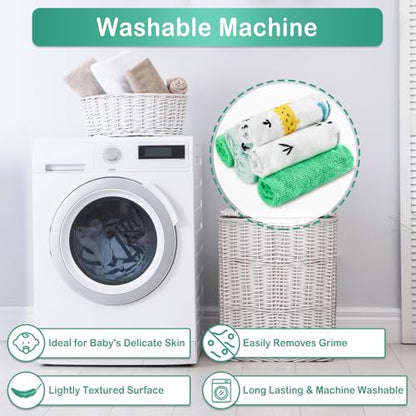 Baby Washcloths, 24Pack Baby Wash Cloths Extra Soft & Ultra Absorbent, Baby Towels and Washcloths Face Towels for Unisex Boys Girls Body, Washclothes Gentle on Sensitive Skin, 9x9 Green Crocodile - color: Crocodile