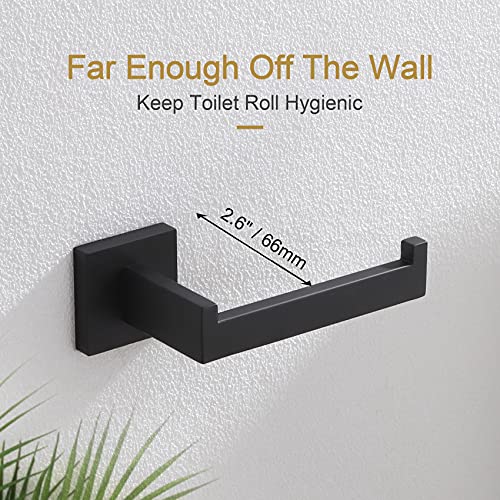 KOKOSIRI Black Toilet Paper Holders Bathroom Toilet Paper Roll Holder SUS304 Stainless Steel Contemporary Wall Mounted, Matte Black, B2003BK - color: Matte Black, size: Without Shelf(1 Pack)