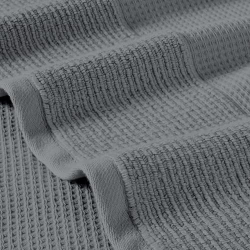 Modern Threads Waffle-Rib 6-Piece Towel Set – Premium Cotton Bath Towels, Ultra-Absorbent & Soft, Elegant Waffle Texture for Bathroom & Spa, Carbon - color: Carbon