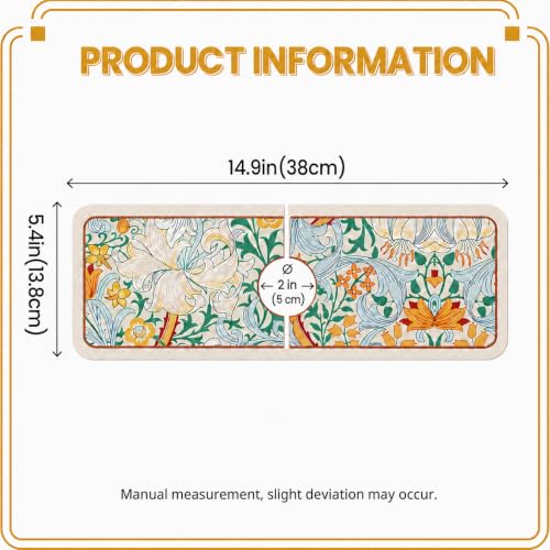 14.96"×5.43" Diatomite Sink Faucet Absorbing Mat, Reusable Drying Mat Splash Guard for Kitchen Bathroom Counter, Sink Drip Catcher & Organizer - style: Flower-3